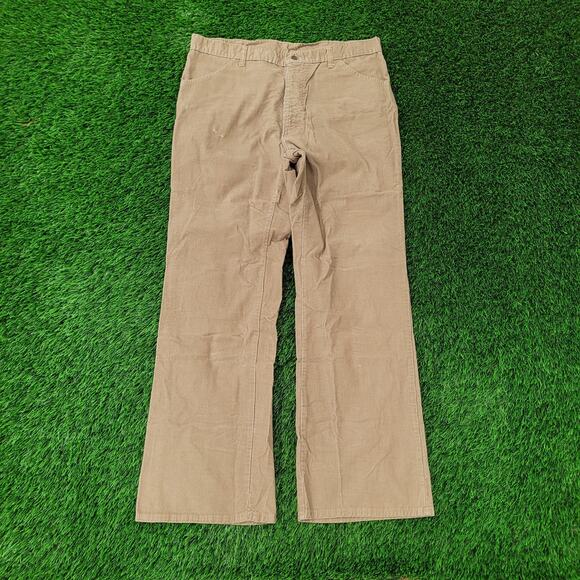 Vintage 70s MOD Disco Hippie Corduroy Pants 36x32 TALON Zip - Picture 1 of 16